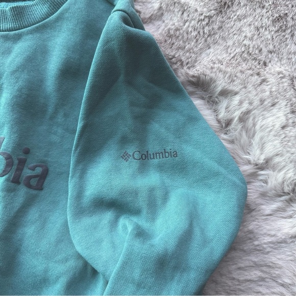 Columbia Monochrome Teal Fleece Lined Crewneck Long Sleeve Sweatshirt - Picture 3 of 4